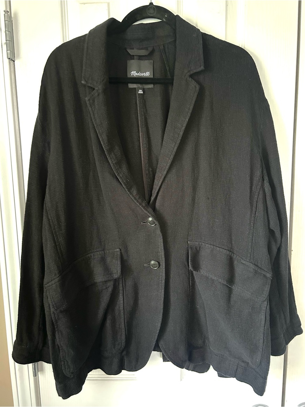 Madewell Black Linen Blend Oversized Blazer Size XXL